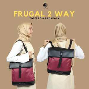 Walter Bag / Tote Bag Backpack Frugal 2Way Granado Merah Maroon Cewek Cowok