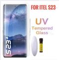 TEMPERED GLASS ITEL S23 PLUS / ITEL S25 ULTRA TEMPERED GLASS UV SCREEN PROTECTOR FULL GLUE TEMPERED GLASS LASER / ANTI GORES KACA UV GLASS. 