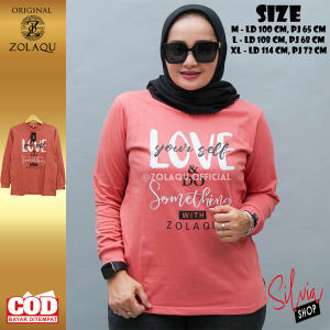 KAOS ZOLAQU TERBARU 2024 FASHION WANITA LENGAN PANJANG JUMBO KEKINIAN OFFICIAL RESMI ZLQ PINK SALEM