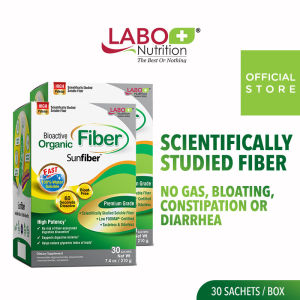 [2 Boxes] LABO Nutrition Bioactive Organic Fiber Bloat-free Sunfiber Supplement for Digestion Bowel Regularity Gut Health Weight Slimming Diarrhea and Constipation No Bloating or Gas •  30 Sachets