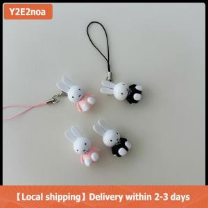 【Local shipping】 Cute Miffy Bunny Phone Lanyard Cartoon Rabbit Mobile Phone Chain Cellphone Charms Keyring Camera Pendant For Girl Gifts