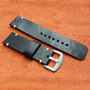 Tali Jam Tangan Kulit Asli Sapi Selapis Warna Hitam Garansi 1 Tahun