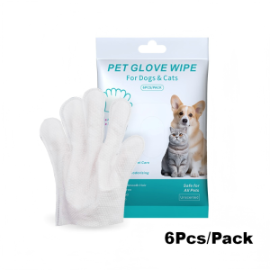 [SG Stock] Disposable pet glove wet wipes for cleaning gloves suitable for cats and dogs no rinsing required.宠物湿巾手套