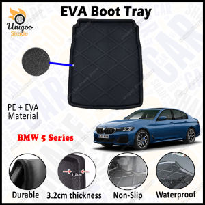 For BMW 5 Series EVA Copolymer Boot Tray Luggage Cargo Trunk Tray Dulang But Kereta 汽车后备箱垫 Waterproof Durable Non-Slip Custom-Fit Easy To Clean Easy Install Temperature Resistant