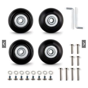 4pc 40/45/50MM Suitcase Luggage Wheels Replacement 4Pcs Rubber Wheels Repair Kit Axles Deluxe Silent