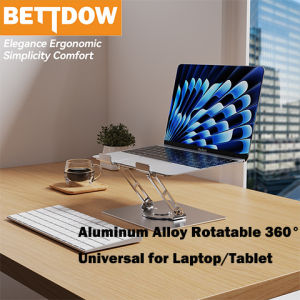 BETTDOW Aluminum Alloy Laptop Stand 360° Rotatable Adjustable Universal for Laptops Tablets iPad Notebook Holder For 10-17.3"