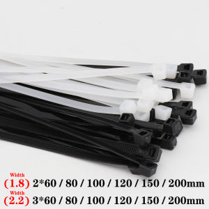 2 3*60/80/100/120/150/200mm 1.8/2.2mm Width White Black Self-Lock Nylon Plastic Strap Wrap Ziptie Bundle Zip Ties Cable Tie2026