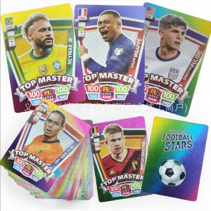 ไพ่เกม ดาวแห่งลีกยุโรป การ์ดสินค้าฟุตบอลโลก การ์ดดาว การ์ดฟุตบอลภาษาอังกฤษ 55 บัตรฟอยล์ทอง