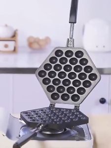 SUUNO Egg Waffle Mold Egg Waffle Premix Frying Pan Baking Utensils Non-stick Household Tools Baking Egg Waffle Mold Fish Shape Taiyaki Bakeware Non Stick Dapur Periuk Besi Accessories Kit Set System Device