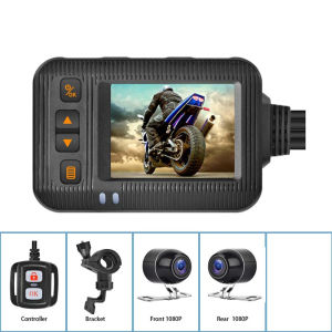 EKLEVA Motorcycle DVR Dash Cam 1080P+1080P Full HD Front Rear View Waterproof Motorcycle Camera Logger Recorder black Box