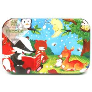 WE Puzzle Jigsaw Kayu 60pcs Kotak Kaleng Besi Puzzle Wooden 60pcs Mainan Edukasi Puzzle Jigsaw Kaleng