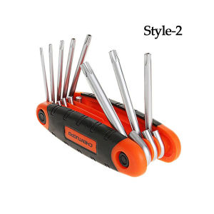 ส่งจากกทม！8in1 ชุดประแจหกเหลี่ยม พับเก็บได้ ตลับกุญแจหกเหลี่ยม ขนาด1.5-8mm.ประแจแอล