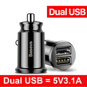 Baseus 5V / 5A Bộ sạc USB kép trên ô tô Sạc nhanh 4.0 QC4.0 QC3.0 QC SCP PD Loại C Bộ sạc USB ô tô nhanh 30W cho iPhone Điện thoại di động Xiaomi