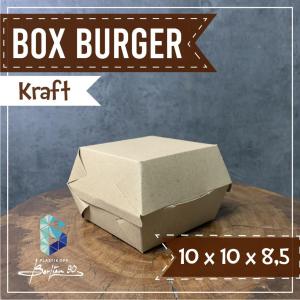 ( 50 Lembar ) Dus Burger Kraft Size L 10x10x85 cm - Box Burger Kemasan Burger Tempat Burger