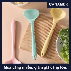【CANAMEK】 Dài xử lý Silicone Ramen muỗng súp lớn lò nồi chịu nhiệt không dính Bếp Nấu Ăn đồ dùng cho gia đình
