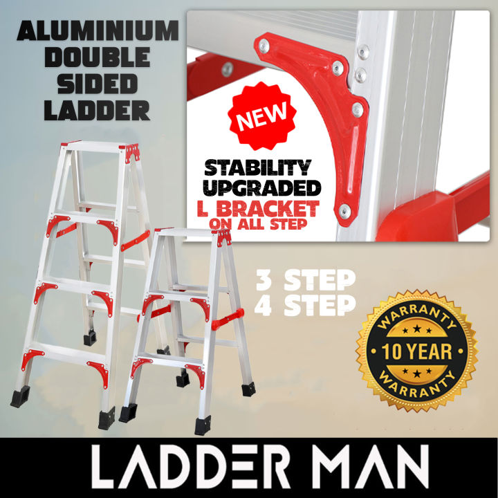 Normal Ladder 3 / 4 Step Heavy Duty Ladderman Aluminium Double Sided Ladder Multi ...