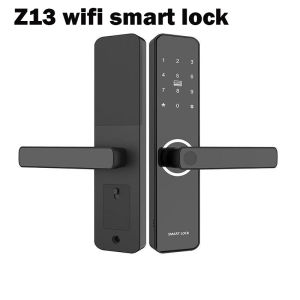 KASIDA bluetooth wifi tuya app smart door lock main door smart door knob with app password fingerprint ic card key doorbell smart lock aluminum alloy fingerprint door knob electronic door lock for home hotel bedroom