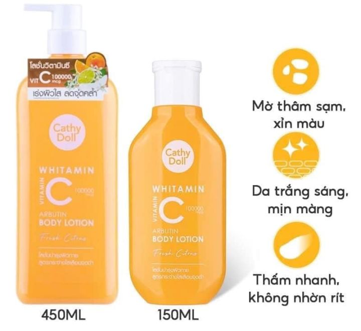 SỮA LÓT DƯỠNG THỂ TRẮNG DA CATHY DOLL VITAMIN C ARBUTIN BODY LOTION ...