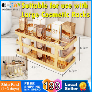 O-KAY Rotating Cosmetic Desktop Storage Box Transparent Makeup Organizer 2 Tiers Glass Tray Dressing Table Finishing Rack