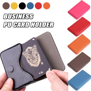 Magnetic Attraction PU Leather Credit Card Holder Business ID Holders Wallet Women Men Business Card Case Coin Purse