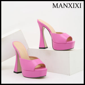 MANXIXI รองเท้าส้นสูงผู้หญิงแฟชั่นรองเท้าแตะสวยงาม5.31นิ้ว (ขนาด35-41)