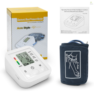 AIQUE Blood Pressure Monitor Portable Household ArmBand Type Sphygmomanometer With LCD Display Accurate Measurement Data Storage Time Setting