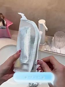 4-Pack Standing Travel Toiletry Bag Set – 2 White & 2 Gray Waterproof PVC Hanging Cosmetic Organizer Pouches Foldable Vertical Wash Bags for Toothbrush Razor Makeup and Skincare