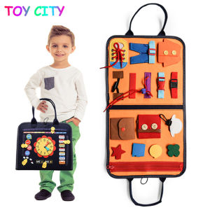 Kids Busy Board Buckle 1-5 Years Old Montessori Toy preschool activity book Buckle Training Essential Skill Learning Early Educational Toy Sensory Board For Toddler for Kids
