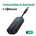 UGREEN Bluetooth 5.2 Transmitter and Receiver 2 in 1 Wireless 3.5mm Bluetooth Adapter, Dual Devices Simultaneously, Aux Bluetooth Audio Flight Entertainment Car Adapter Compatible with TV Car Home Stereo System Headphones. 