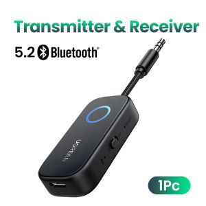 UGREEN Bluetooth 5.2 Transmitter and Receiver 2 in 1 Wireless 3.5mm Bluetooth Adapter Dual Devices Simultaneously Aux Bluetooth Audio Flight Entertainment Car Adapter Compatible with TV Car Home Stereo System Headphones