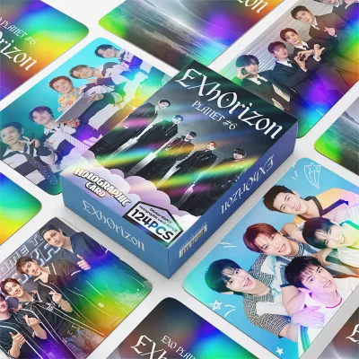 124pcs/box EXO Photocards Holographic Card EXhOrizon KPOP Holographic LOMO card Sticker Collection