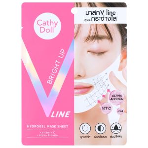 CATHY DOLL V LINE HYDROGEL SHEET MASK - MASKER PENGENCANG WAJAH TIRUS V SHAPE BRIGHT UP & ANTI ACNE ORIGINAL THAILAND