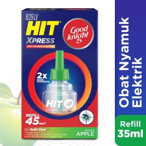 Refil Isi Ulang Hit Expert Xpress Non Stop GoodKnight Anti Nyamuk Elektrik Plus Refill Apple 45 Hari Refil Isi Ulang Varian Fresh Apple Obat Nyamuk Elektrik Bunuh Nyamuk Penyebab Demam Berdarah HIT Express xpres Expres Goodknight Classic