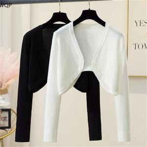 [WQP Fashion Store] Flash Sale Jewelry Women Shrugs Solid Elegant Breathable Leisure Cardigans Korean Style All-match Shawl Tops