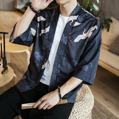 Cozy Up New Men Kimono Harajuku Cardigan Shirt Coat Japanese Style