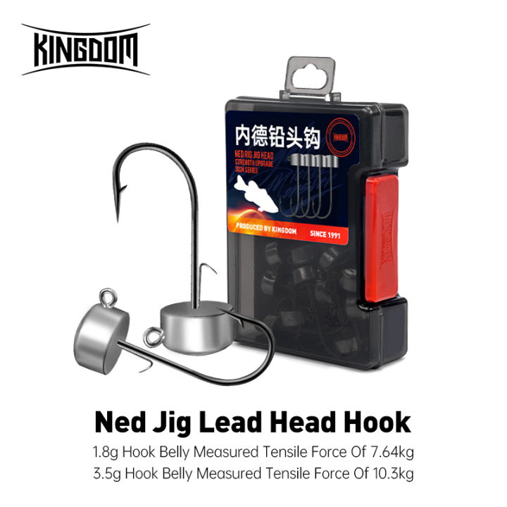 Kingdom Ned Rig Jig Heads,Barb Saltwater Jig Head Hook Bass