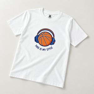 Mens Plus Size Basketball Graphic Crew Neck Short Sleeve Sports T-Shirt OM285