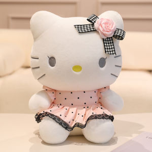 Geniune Sanrio Plush Kawaii Hello Kitty Plush Toy Pink Anime 12/23/33/40cm Cartoon Soft Stuffed Dolls Lolita Dress Creative Doll Surprise Room Decoration Gift for Girl 凯蒂猫玩偶