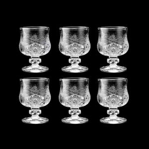 Clear Carved Lead-Free Goblet Classical Goblet Cup Glass Cup Party Glasses