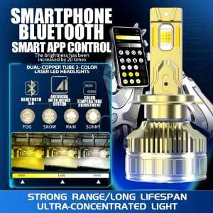 🇲🇾【150W Smart 3-Color LED Headlight】Bluetooth 5.0 | App Control | 3000K~6000K Adjustable | Waterproof