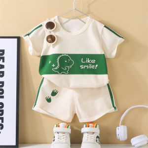 【Local Stock】Kids Cotton Set Short Sleeved Shorts Two-piece Casual Sweat Wicking And Moisture Wicking Soft And Comfortable