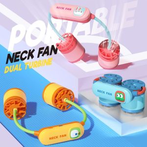 ZQSZHT ปรับความเร็วได้ 3 ระดับ แฟนพัดลมคอแขวน การ์ตูน 360 ° สามารถโค้งงอได้ สายรัดคอเย็น น่ารัก ปลอดภัย แฟนพัดลมแบบคล้องคอ สำหรับการวิ่งจ๊อกกิ้งกิจกรรมกลางแจ้งในฤดูร้อน