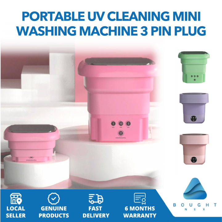 Portable UV Cleaning Mini Washing Machine 3 Pin Plug 4.5L8L Capacity Folding Design Compact