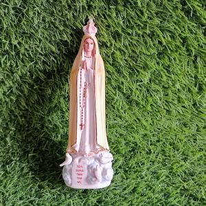Tượng công giáo mini tượng Đức Mẹ Fatima triều thiên15cm tượng trang trí xe hơi tượng công giáo chất liệu gốm sứ