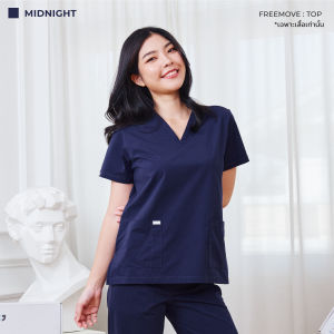 *(เฉพาะเสื้อ/ไม่ปักชื่อ) vel เสื้อสครับหญิง รุ่น Free Move ไซส์ XS - 2XL อิสระทุกการเคลื่อนไหว เสื้อทรงคอวี คอไม่ลึก  ใส่สบาย ยืดหยุ่นคล่องตัวทุกกิจกรรม ผ้าเย็นใส่สบาย ยับยาก ไม่ต้องรีด มีช่องกระเป๋าล่างด้านหน้า 2 ข้าง ใส่ปากกาได้