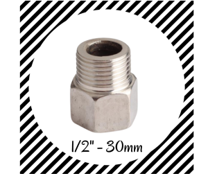 Sok Kran Drat Luar Dalam Kran 1/2 Inch Inci Pendek Kuningan Sock Sambungan Keran Nepel Pipa Air 1/2" 1/2Inch 1/2Inci Stainless Steel