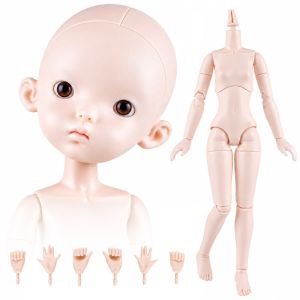 MAYIT Có thể thay đổi tay cầm. Đầu búp bê BJD Các khớp có thể di chuyển. Tỉ lệ 1/6 Đầu búp bê trống Trơn Tùy chỉnh DIY Thân búp bê MJD Tự luyện trang điểm
