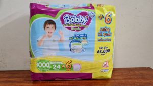 Bỉm quần tã quần Bobby gói trung đại siêu đại đủ size M76 L68 XL62 XXL56 XXXL24 thấm hút chống hăm