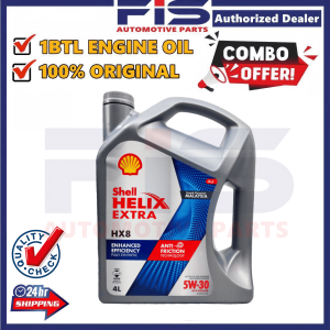 FIS Original Engine Oil Shell Helix 5W30 HX8 SN PLUS/SN Fully Synthetic Toyota Vios Perodua Myvi Minyak Hitam Kereta