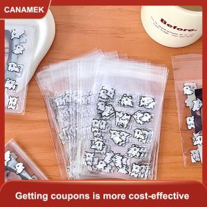 【CANAMEK 】 50PCS Transparent Self-adhesive Packing Storage Bag Cute Cartoon Dog Photocard Holder Card Cover Protector Photo Film Protector
